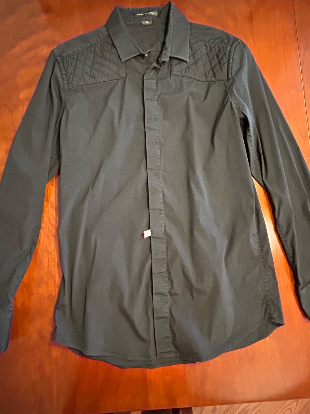 Porsche Design Black Quilted-Yoke Button-Up Shirt